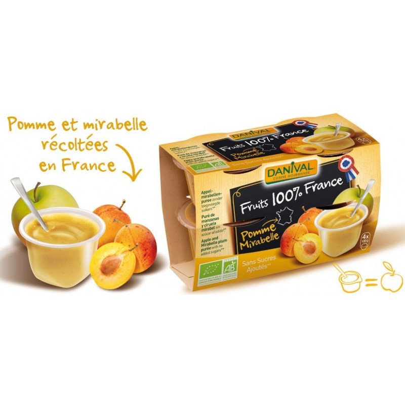 PUREE POMME MIRABELLE 4X100G